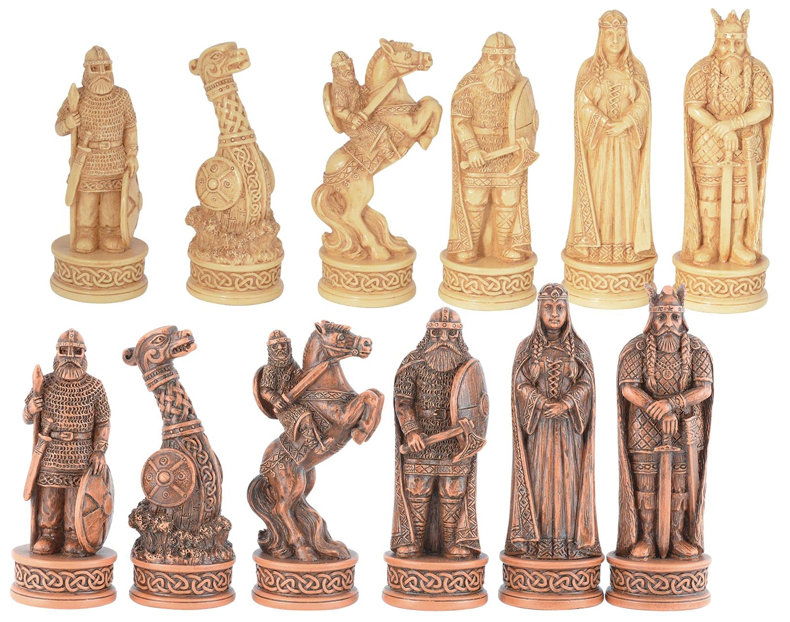 Veronese by Joh. Vogler GmbH High-Quality Viking Chess Figures Set of 32 Hand-Painted up to 80 mm Chess Set