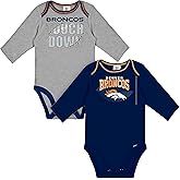Gerber NFL unisex-baby Nfl Team 2 Pack Long Sleeve Onesie Bodysuit