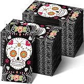 Karenhi 200 Pcs Day of the Dead Skull Napkins 2 Ply Disposable Hand Towels | Sugar Skull Print for Halloween Party, Dia De Los Muertos Altar Decor, Disposable Guest Napkins for Bathroom Mexican Theme