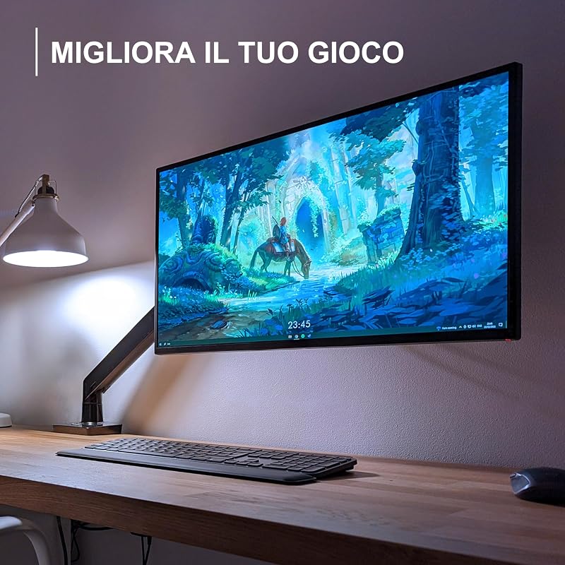 Supporto Braccio Monitor per Schermi 24-40 pollici Morsetto Tavolo Ergonomico Regolabile in Altezza VESA 75-100mm 2-15kg (MX450)