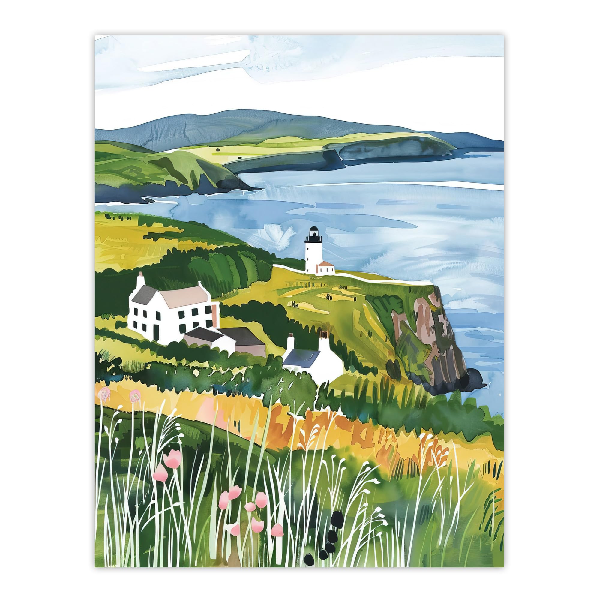 Artery8 Mull of Kintyre Lighthouse Coastal Scotland Living Room Extra Large XL Wall Art Poster Print