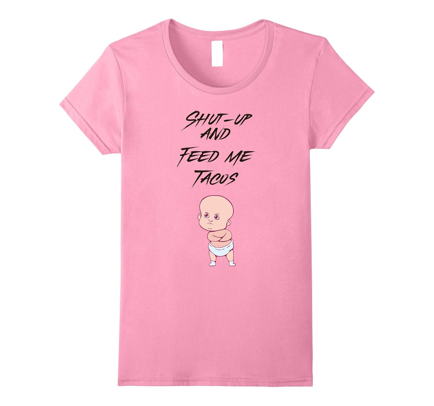 Womens Shutup and Feed Me Tacos Pregnant women Halloween tshirt-Rose