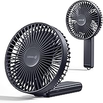 HandFan 6 Inch Hand Fan with 4000mAh Battery, 6 Speed Personal Fan, Strong Airflow, Cooling Desk Detachable Basic Design, 5-34 Hours Working Time, 180° Foldable for Travel