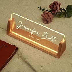 Custom Name Plate for Desk, Personalized Light Up
