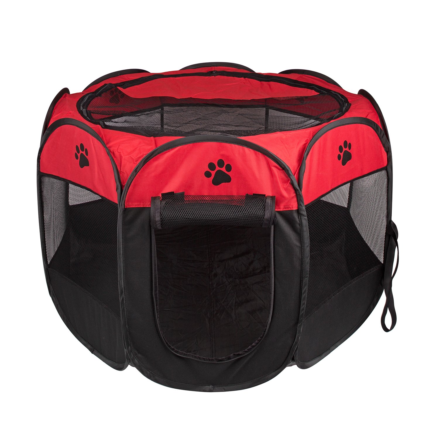 BIGWING Style Dog Playpen,Portable Foldable Puppy Playpen,Carrying Bag| Indoor/Outdoor use | Water Resistant | Removable Shade Cover | Dogs/Cats/Rabbit (36" x 36" x 23", Red)