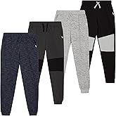 Weatherproof Vintage Boys Athletic Sweatpants - 4 Pack Athletic Basic Fleece Jogger Track Pants for Boys (4-20)