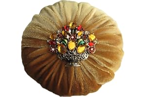 NAKPUNAR 4" Golden Velvet Emery Sand Filled Abrasive Pin Cushion for Sewing - 1 lb Emery Powder - Handmade in USA (4" Gold)