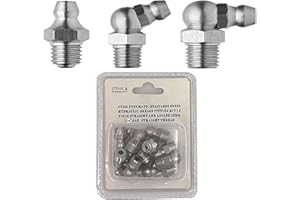 Utah Pneumatic 1/4" SAE Stainless Steel Grease Fittings Kit 4pcs-Straight, 4pcs-90-Degree,4pcs 45-Degree Angled Zerks Hydraulic Grease Fittings Nippel Assortment (Pack of 12)