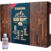 American Black Walnut Cutting Board - 19.7" L x 12.2" W (ExtraThick 1.7") Premium Quality & Professional Butcher Block. Heavy Duty End Grain Wood Chopping Board (Oil & Plate Included)