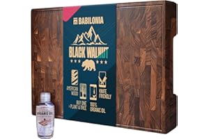 American Black Walnut Cutting Board 19.7 x 12.2 Inch (ExtraThick 1.7"), Premium Quality & Professional Butcher Block. Heavy D