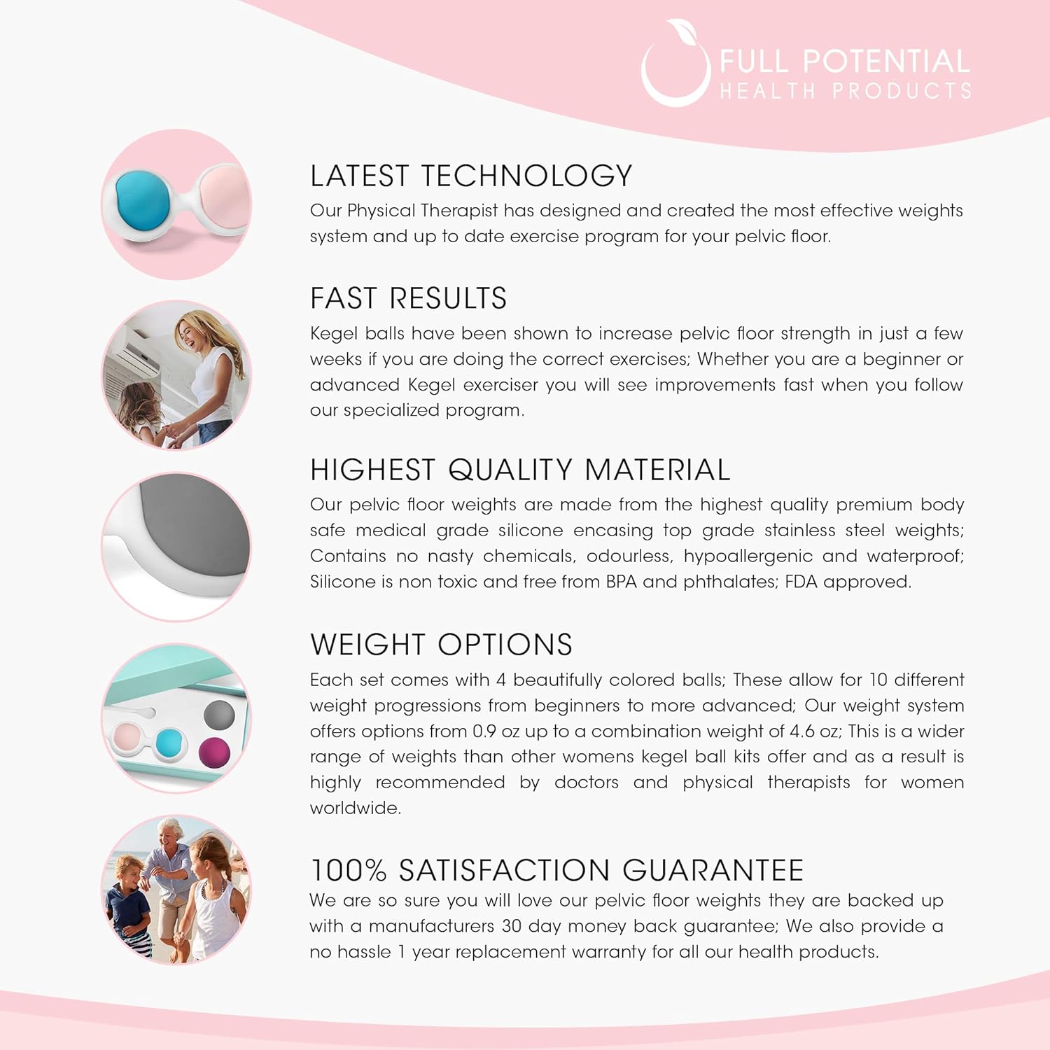 Kegel Balls For Women By Full Potential Health Products Weights Set With Physical
