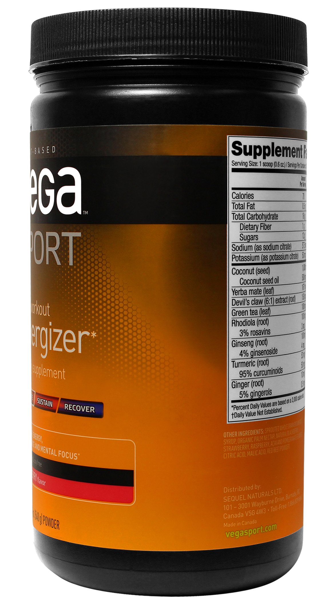 Vega Sport PreWorkout Energizer Acai Berry (19oz, 30