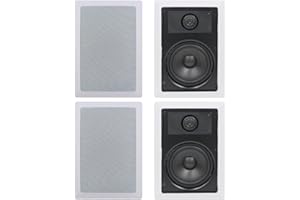 Herdio 5.25 Inch 2 Way in Wall Speakers Bluetooth Perfect for Indoor/Outdoor Wall &Ceiling Mount (2 Pairs, Paintable Grille)
