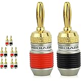 Mediabridge ULTRA Series Fast-Lock Banana Plugs - Corrosion-Resistant 24K Gold-Plated Connectors - 5 Pair Per Package - (Part# SPC-BP2-5 )