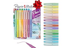 Paper Mate Flair Nature Escape Scented Felt Tip Pens, Medium Point (0.7mm), Assorted Colors, 16 Count - Perfect for Journaling, Writing, Coloring, Teacher Supplies