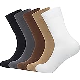 SERISIMPLE Thin Viscose Bamboo Dress Men Sock Soft Crew Anti Odor Lightweight Sock Breathable Comfort Cool Sock 5 Pairs