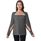 Deyeek Chemo Shirts for Port Access Women Long Sleeve Shoulder Post Surgery Shirt Dialysis Sweatshirts with Arm Zipper