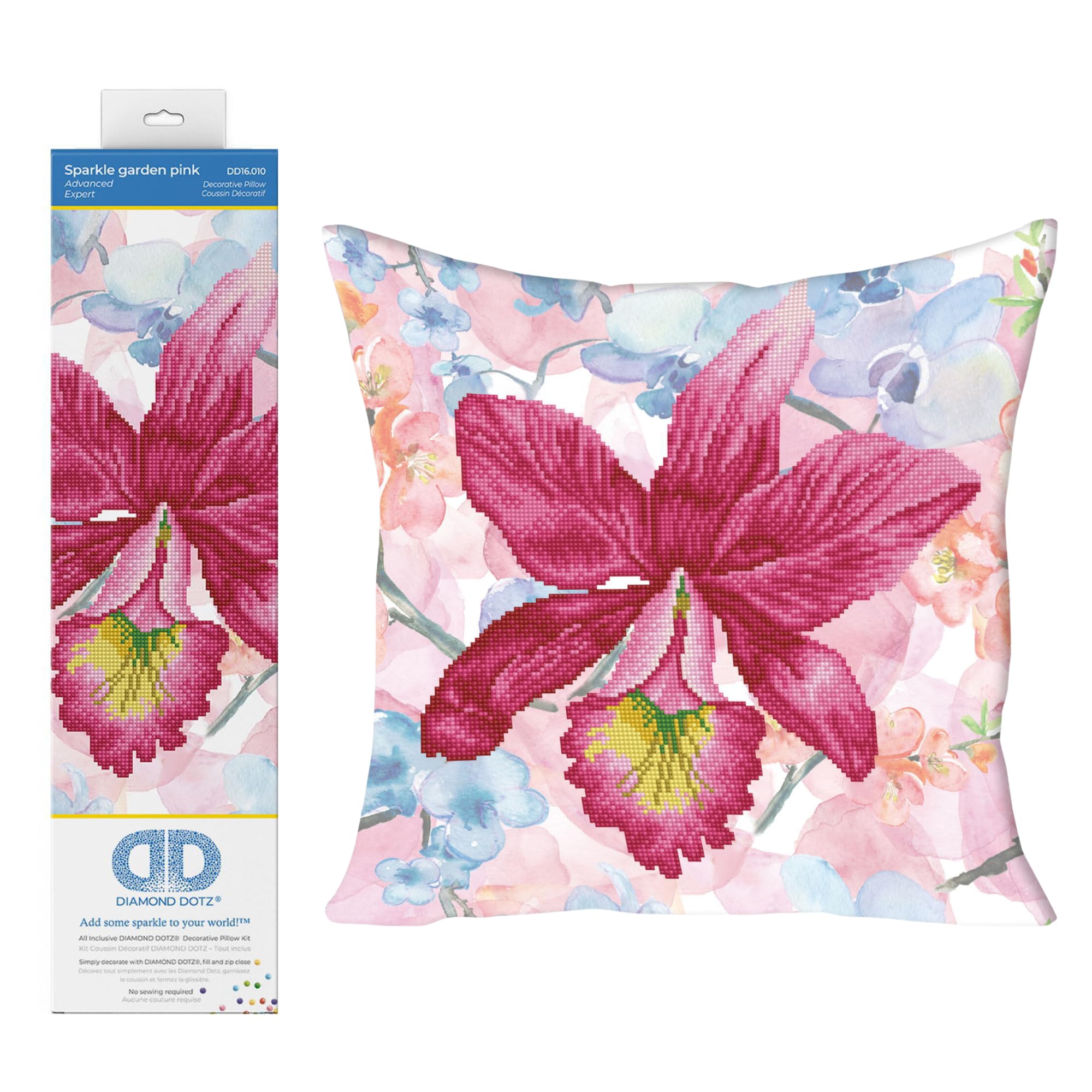DIAMOND DOTZ Painting Kit: Pillow S/Garden Crim, 45x45cm — image 1