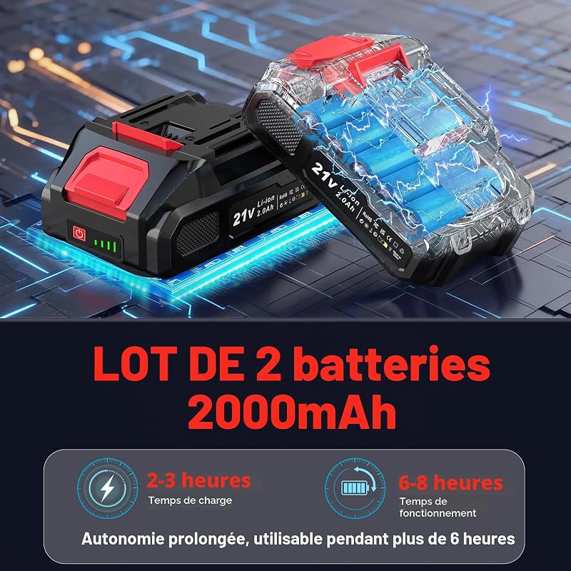 Sécateur Électrique Sans fil, MHPRO 30mm Secateur Electrique avec 2 Batteries de 2000mAh et Écran LCD, Secateur a Batterie Moteur Sans Balais Pour la Taille, Le Jardinage, Les Arbres Fruitiers.