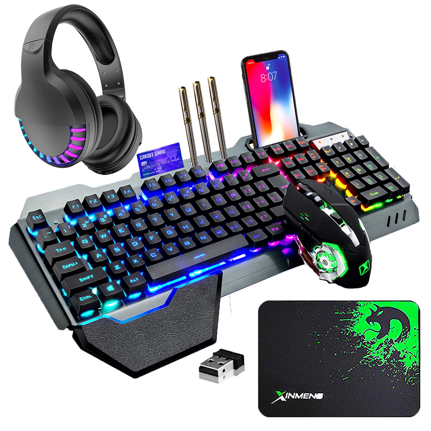 Wireless Gaming Keyboard Mouse Bluetooth Headset