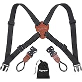 Vigorport Camera Strap,Cross Shoulder Straps for Binoculars, Rangefinders,Harness Strap Compatible with Canon, Nikon, Sony and DSLR SLR Cameras-Brown