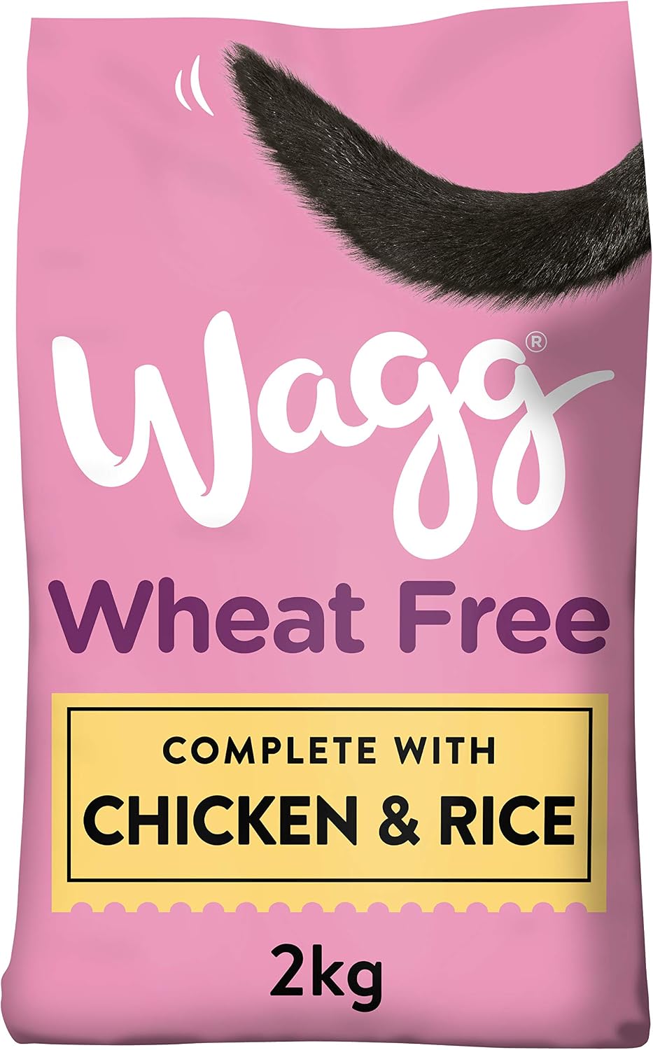 Wagg Wheat Free Complete Dry Adult Dog Food Chicken & Rice 2kg (Pack of 4) - For Sensitive Stomaches, Brown, 8 kg (Pack of 1)