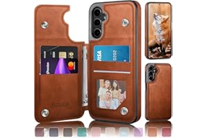 DJDUCK Designed for Samsung Galaxy S25 Case Wallet with Card Holder, [Magnetic Clasp Cover] [RFID Blocking Leather Protection] Shockproof Women Men Cases for Samsung S25 Light Brown