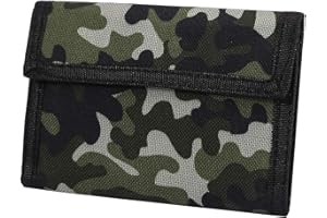 AI-DEE Trifold Canvas Outdoor Sports Wallet for Kids - Front Pocket Wallet with Zipper (Green2)