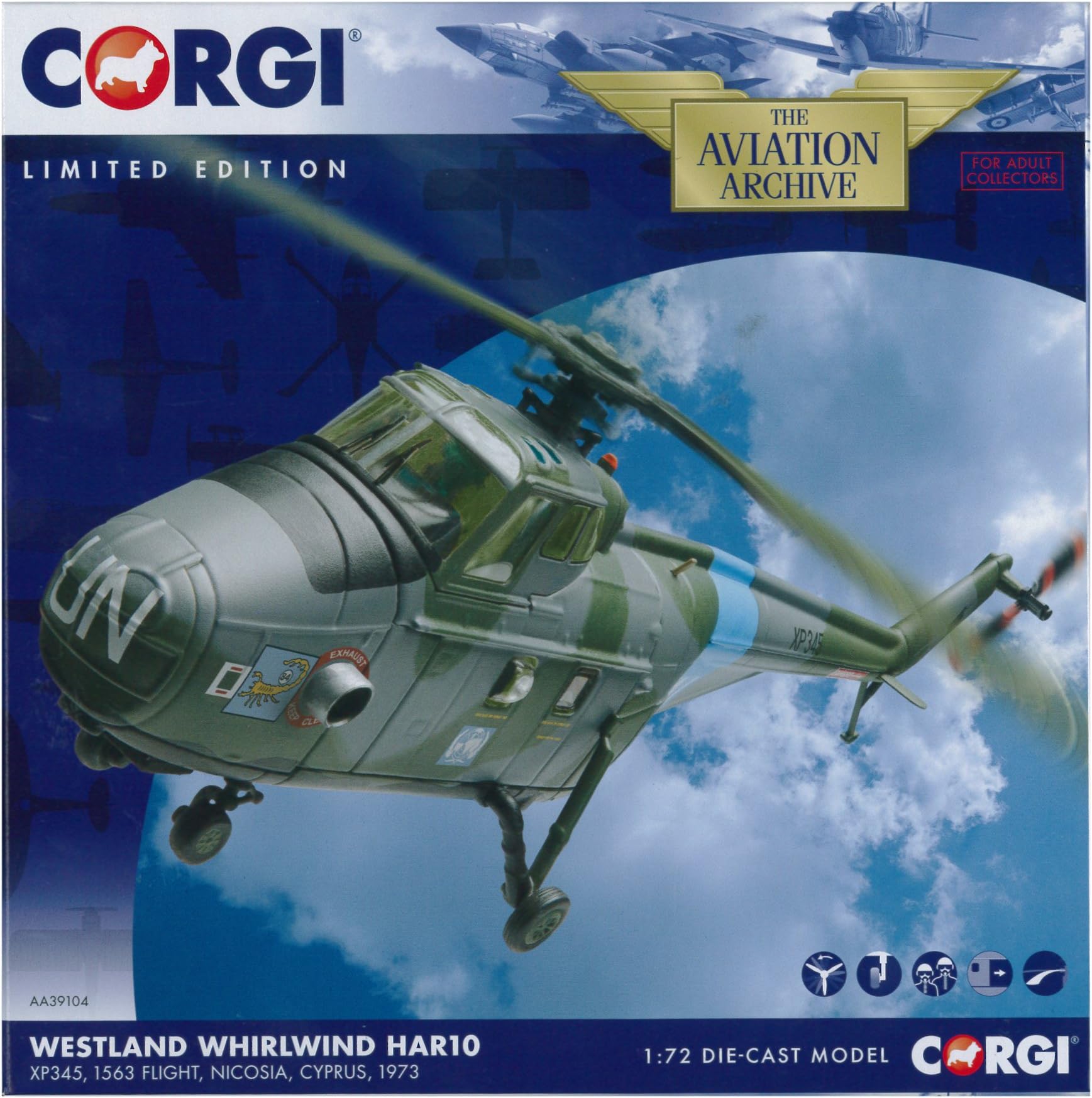 Westland Whirlwind HAR10 Cyprus 1973 1:72 Aviation Archive Diecast Model Helicopter AA39104
