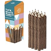 BSIRI Natural Twigs Wooden Pencils Handcrafted Suitable for Kids and Teachers For Woodland Bark Decorations Party Wood Gifts Twig Stick Pencils Vintage Favors Supplies for Classroom