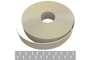 NICKHOUSE 1.5" Vinyl Straps for Patio Chairs Repair Kit Lounge Strapping Outdoor Patio Furniture Repair 20' Matte Finish (Driftwood) + 20 Rivets