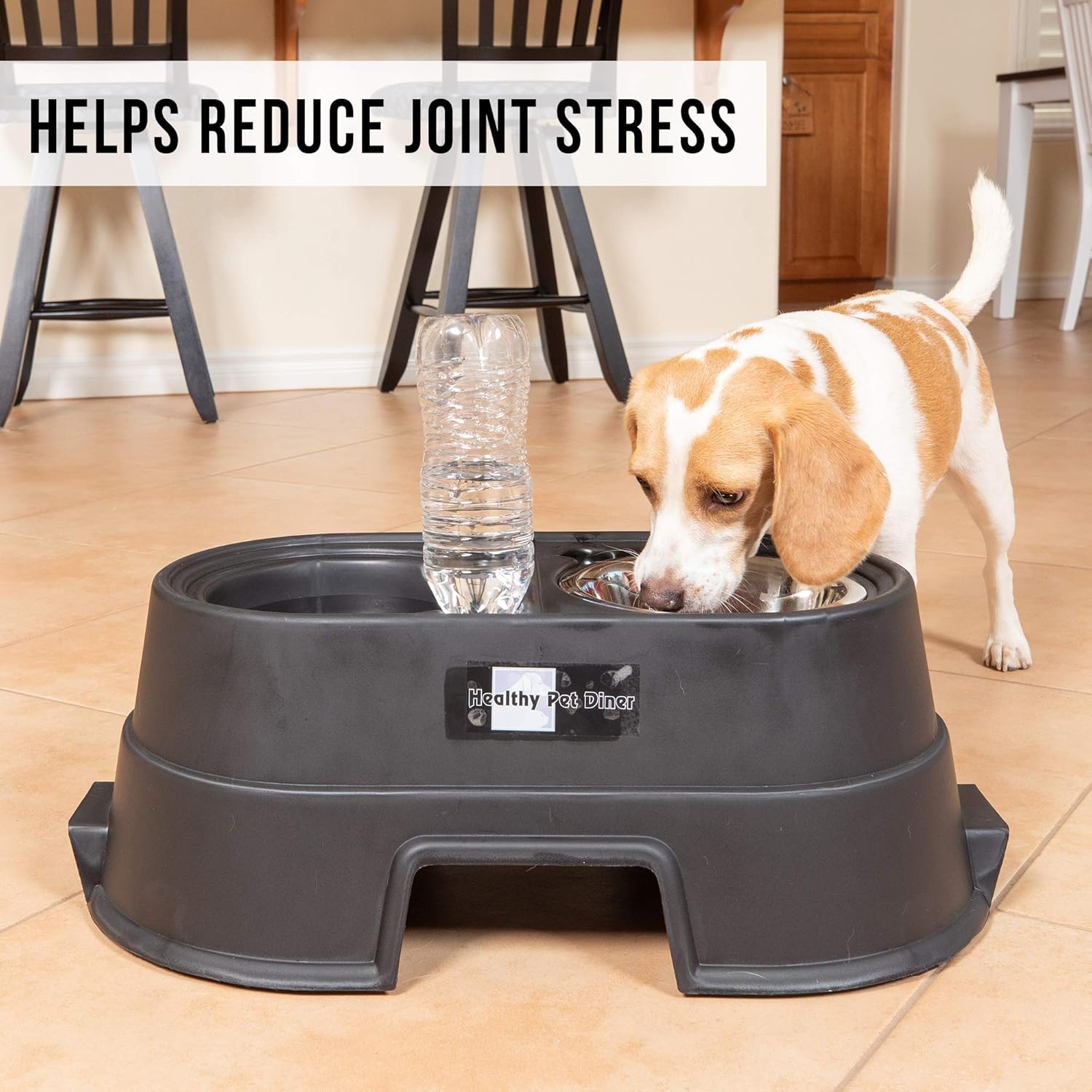 Pet Supplies : OurPets Comfort Diner Elevated Dog Food Dish (Raised Dog Bowls Available in 4 inches, 8 inches and 12 inches for Large Dogs, Medium Dogs and Small Dogs), 8-inch : Raised Pet Bowls : 