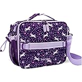 Bentgo Kids Lunch Bag - Durable, Double-Insulated Lunch Bag for Kids 3+; Holds Lunch Box, Water Bottle, & Snacks; Easy-Clean Water-Resistant Fabric & Multiple Zippered Pockets (Unicorn)
