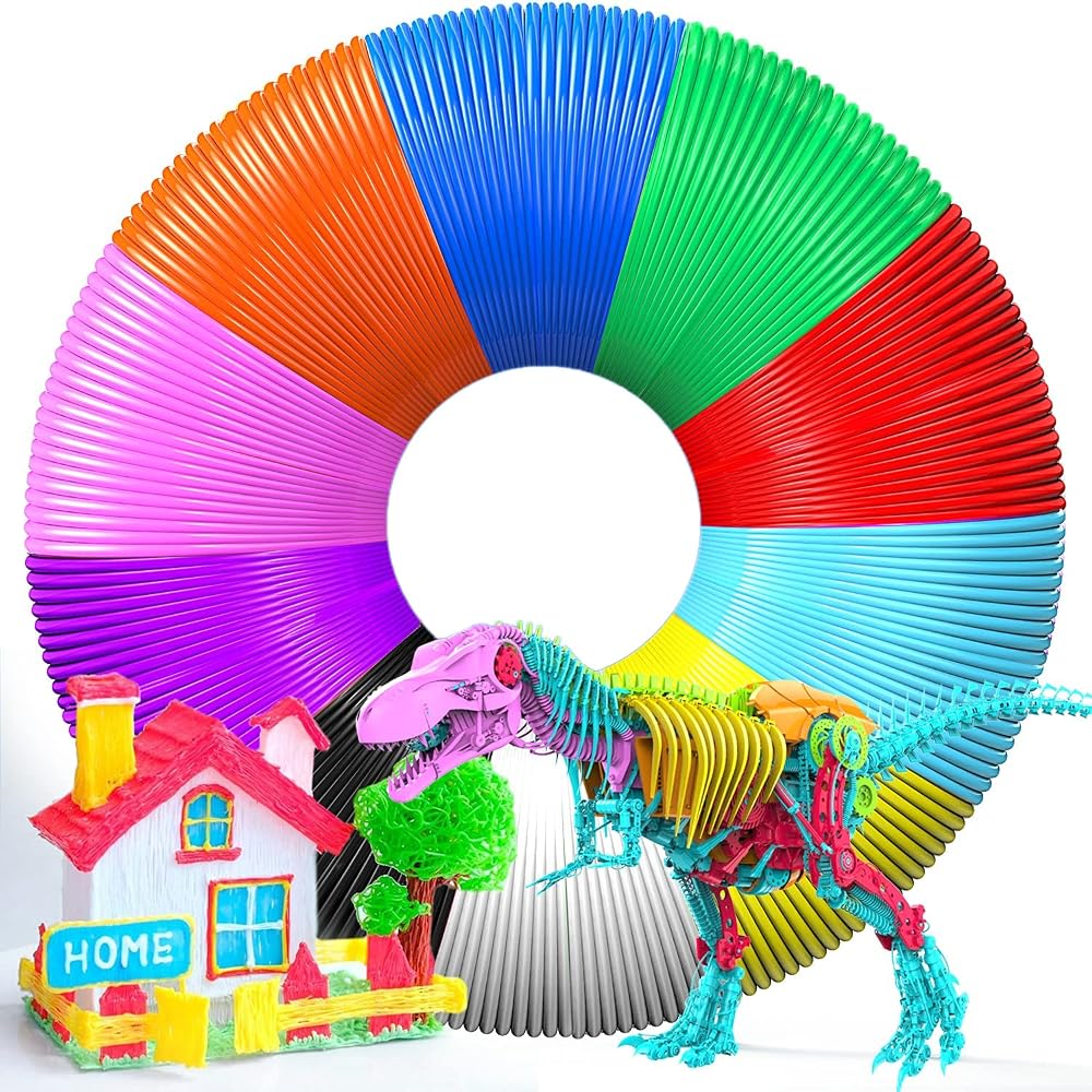 Senelux 10 Colors 1.75mm PCL Filament Refills for 3D Printing Pens