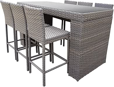Amazon.com : TK Classics Oasis Bar 7 Piece Outdoor Wicker Patio Table