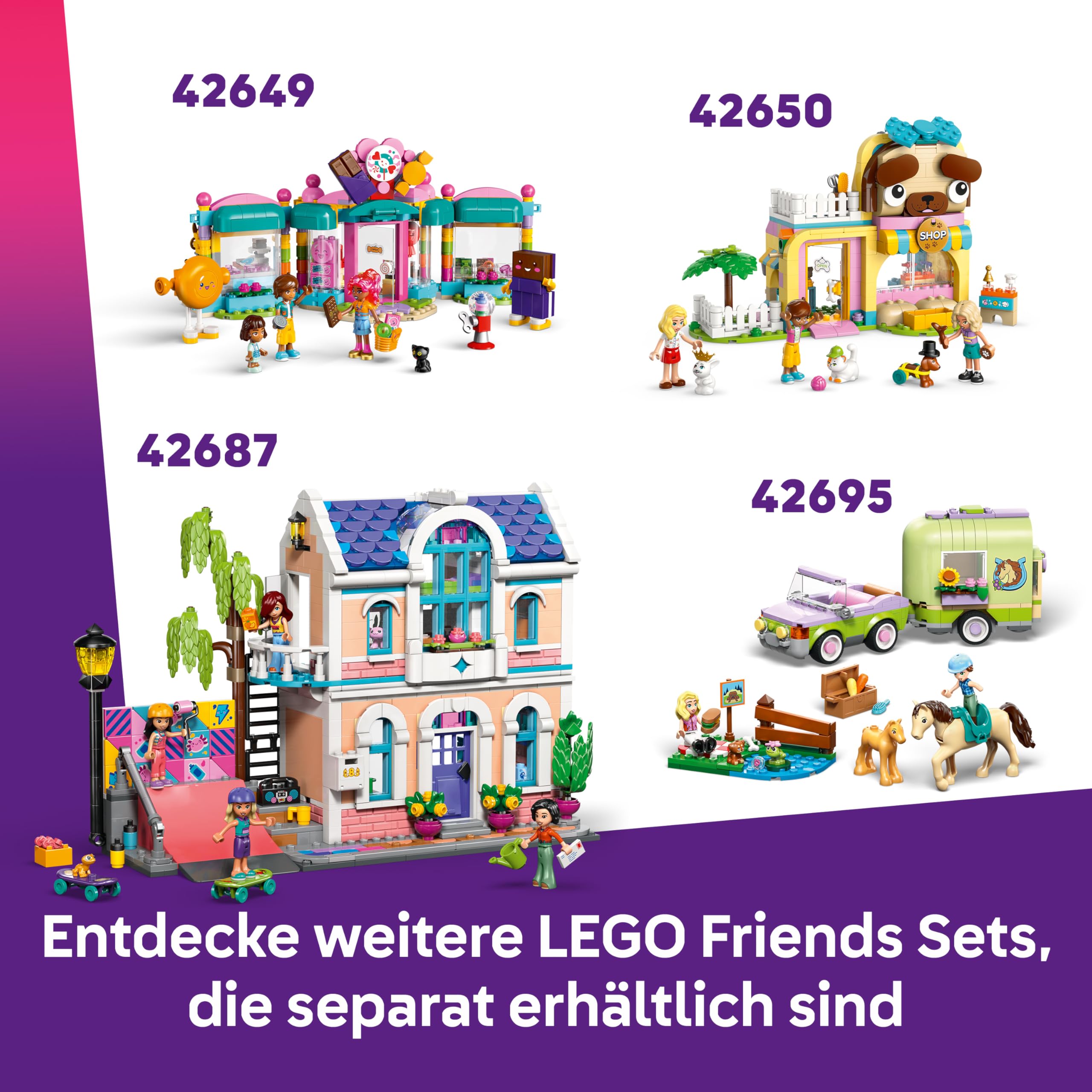 LEGO Friends Einhorn-Traumcafé - Spielzeug Kuchenladen mit 3 Mini Puppen, Kasse & Spielzeug Lebensmittelzubehör inkl. Cupcakes - Geburtstagsgeschenk für Mädchen ab 6 Jahren - 42684 7