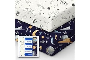 TOTBASIC Crib Sheet for Boy Girl, Premium Soft Jersey Knit Fitted Crib Sheet, Safe and Snug, Durable, Stylish Crib Sheet, 28'
