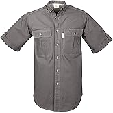 Tag Safari Vent Back Adventure Short Sleeve Shirt for Men, 100% Cotton for Outdoor Activities