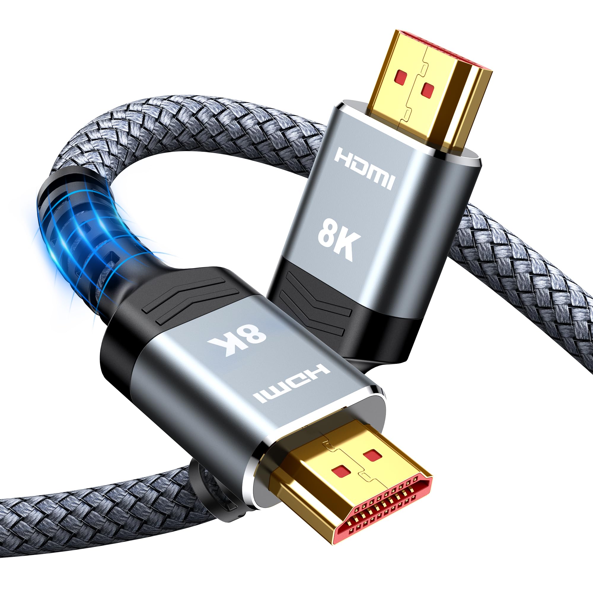 Snowkids 8K HDMI Cable 3 m, HDMI 2.1 Cable, 8K@60Hz HDMI Lead, 4K@120Hz, eARC HDR10 4:4:4| 21:9, HDCP 2.2/2.3, 3D, VRR, Ethernet, Compatible with Latest game console/TV/HDTV/Blu-ray