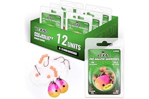 Vexan Glow Walleye Spinner Rig - Worm Harnesses for Walleye Fishing, Live Bait Rigs - Crawler Harness for Walleye - Walleye Fishing Lures