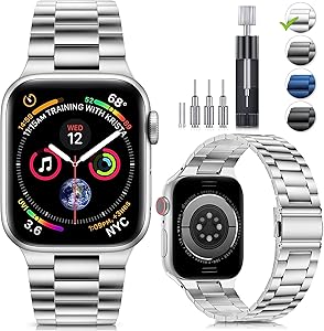 LELONG Compatible with Apple Watch Bands 44mm 42mm 40mm 38mm, Upgraded Version Stainless Steel Replacement for iWatch Band SE & Series 6/5/4/3/2/1