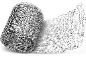 MOYIOS Wire Mesh for Mice Control 5"×32FT, Stainless Steel Mesh Gap Blocker, Hole Fill Fabric Gap Blocker, Double Layer Metal Mesh Roll, Flexible & Stretchy for Garden House and DIY