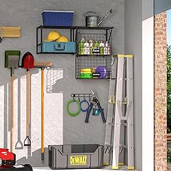 ThreeHio Garage Shelf Wall Mounted with Wire