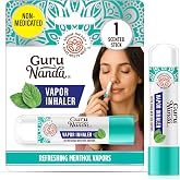 GuruNanda Vapor Inhaler Nasal Stick with Essential Oils, 1 ct | Refreshing Menthol Vapors for Soothing Relief|Helps Clear Nasal Passages, Eases Stuffiness &amp; Congestion|Non-Medicated