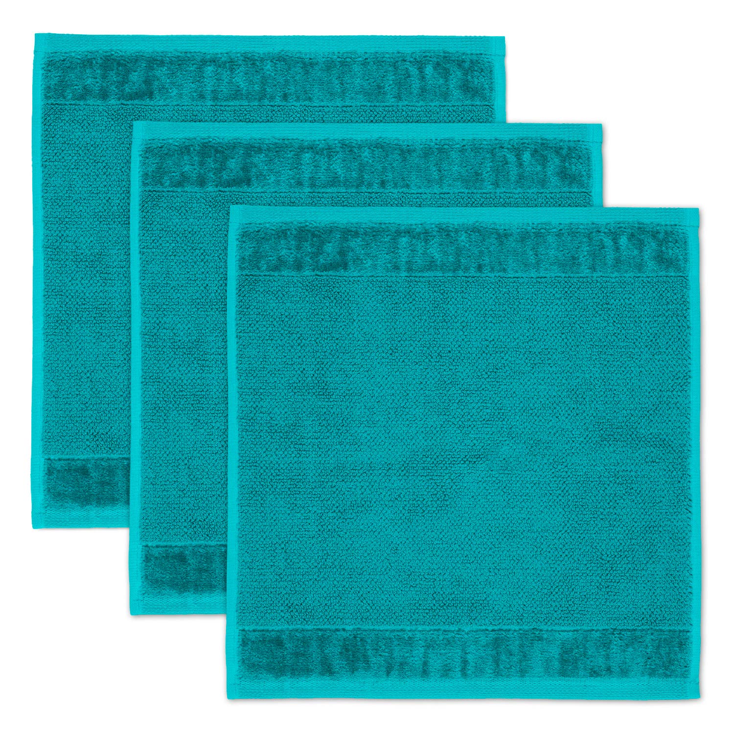 Möve Bamboo Luxe set of 3 soap cloths 30 x 30 cm made of 60% cotton / 40% viscose from bamboo cellulose, ocean