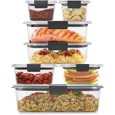 Rubbermaid Brilliance Food Storage Containers, 14 Piece Plastic Containers with Lids, BPA-Free, Leak Proof, Clear