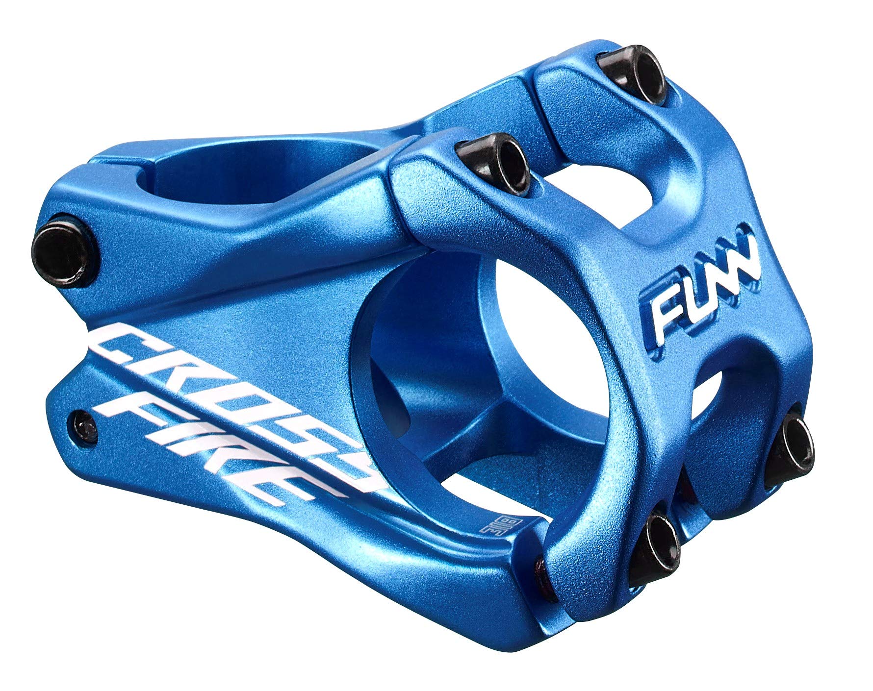 Funn Crossfire Mountain Bike Stem with 31.8mm Bar Clamp - Durable and Lightweight Alloy Bike Stem for Mountain Bike and BMX Bike, Length 35mm stem (Blue)