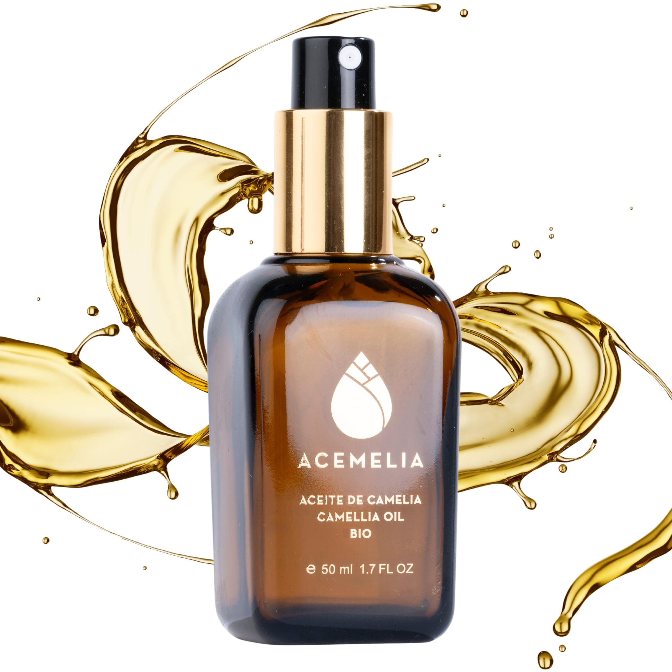 Camellia Oil Bio - 50ml - 100% Natural-Hydrating and Nourishing for Face, Hair, and Body-Antioxidant and Rejuvenating Properties-Instant Absorption Dry Oil-Extracted Cold in Spain