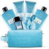 Yard House Bath and Body Mens Gift Set - Glacier Absolute - Premium Fathers Day Birthday Christmas Gifts Ideas For Him - Skin Care Kits For Men in Leather Toiletry Bag w. Full Size Items