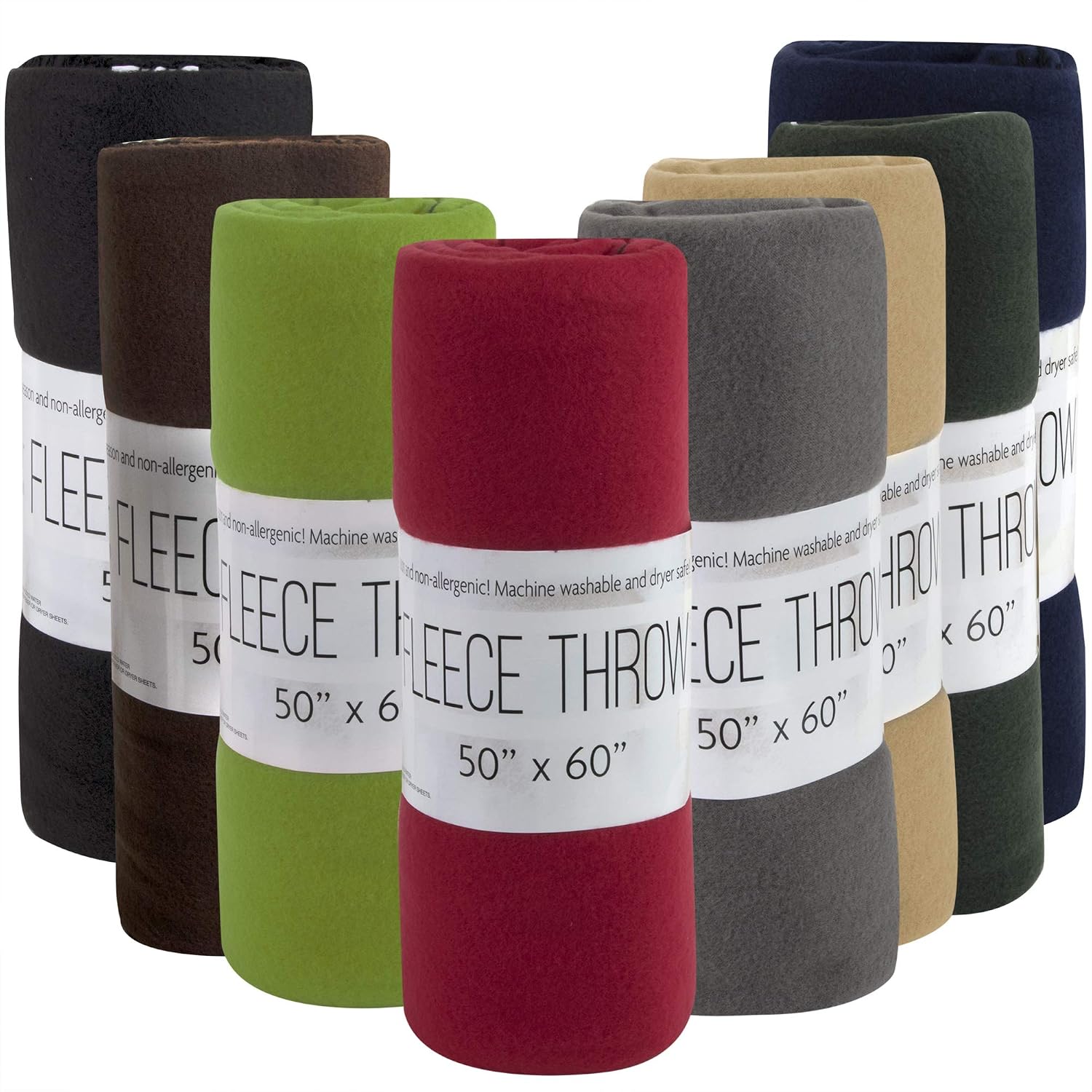 24 Pack Bulk Throw Blankets 60 X 50 Hypoallergenic Fleece Blankets For Wedding Favors